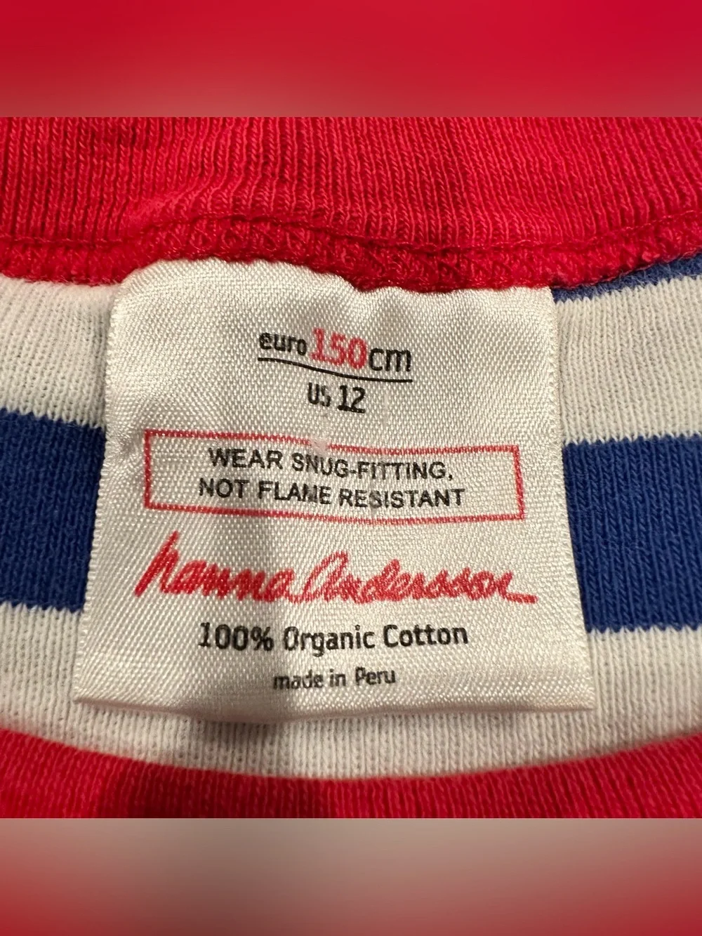 Hanna Andersson Kids Mixed Lot of 3 Striped and Bunny Print Pajamas Size 12